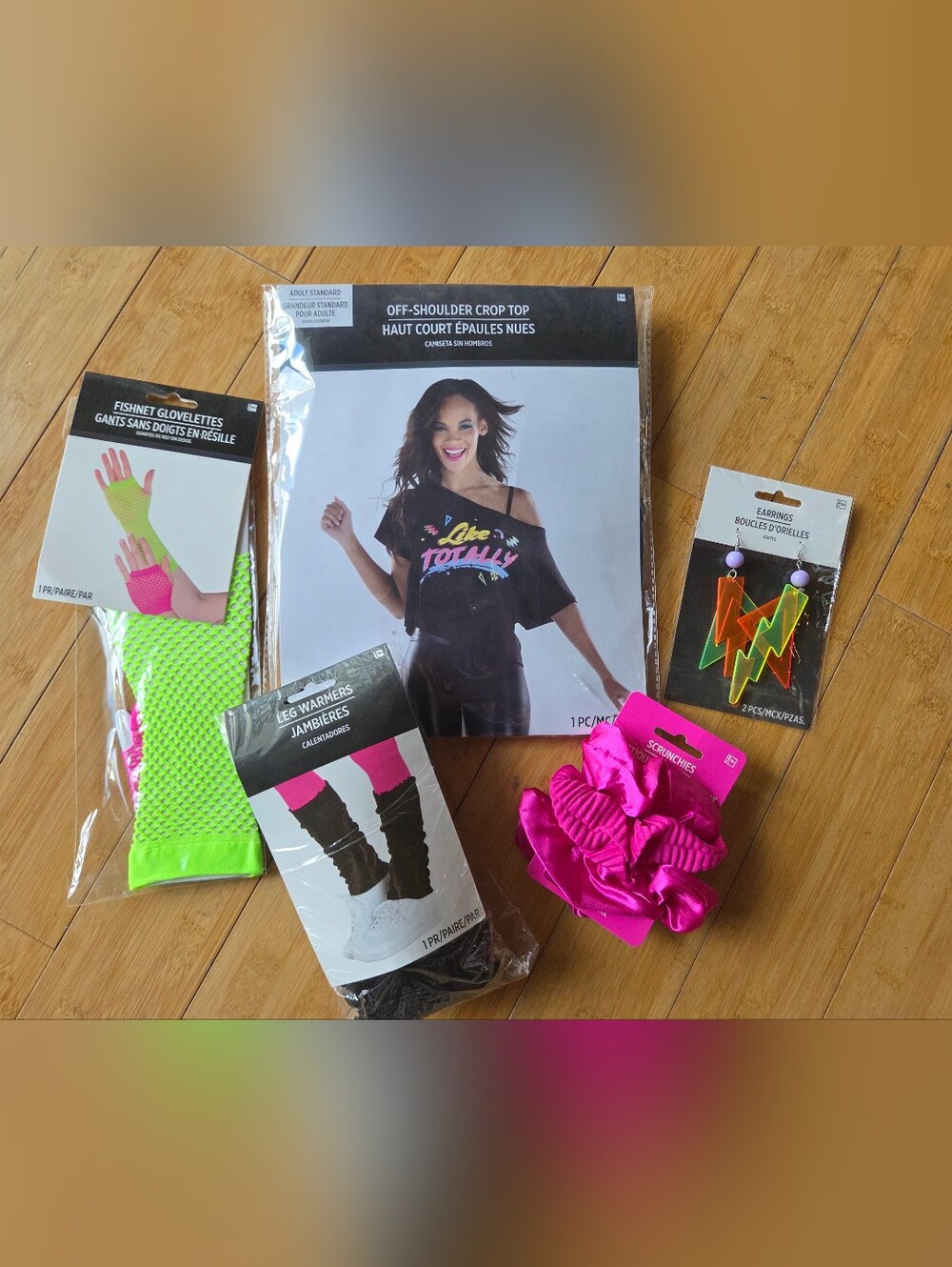 80s Halloween Costume Party Shirt & Accessories Set - Like Totally Neon